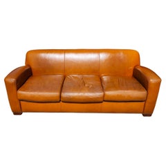 Vintage Ralph Lauren Saddle Leather Sofa 1980s