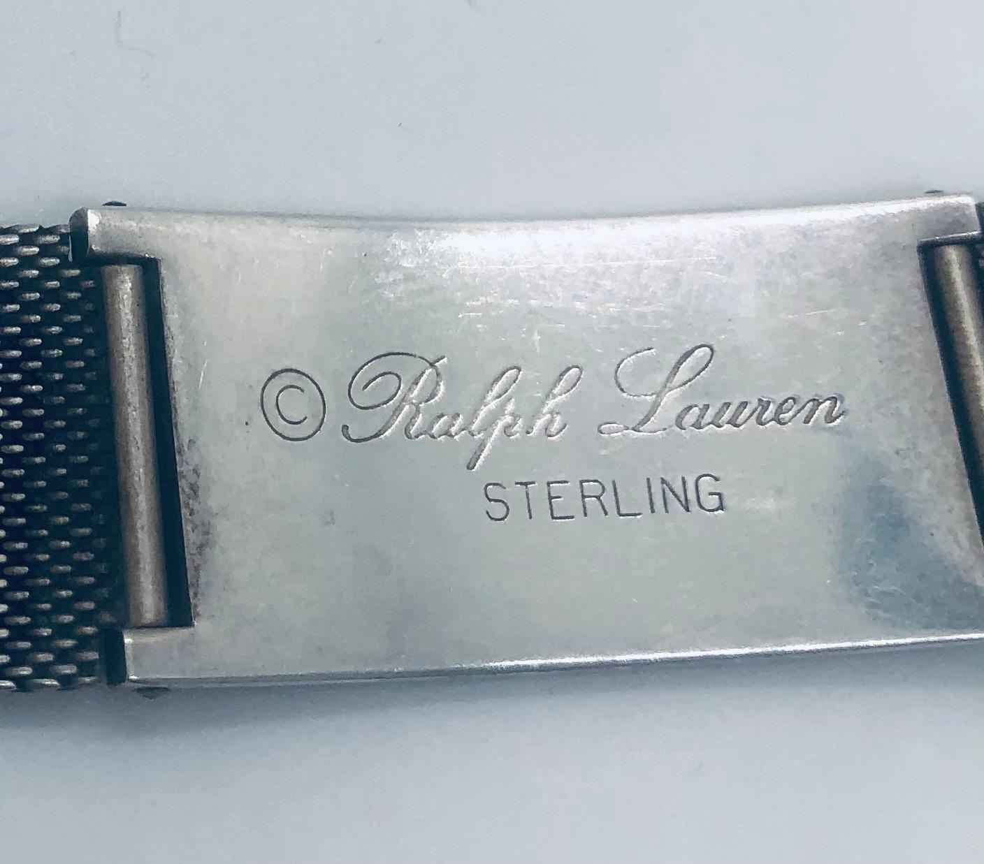 Vintage Ralph Lauren Sterling Mesh Link Bracelet 1