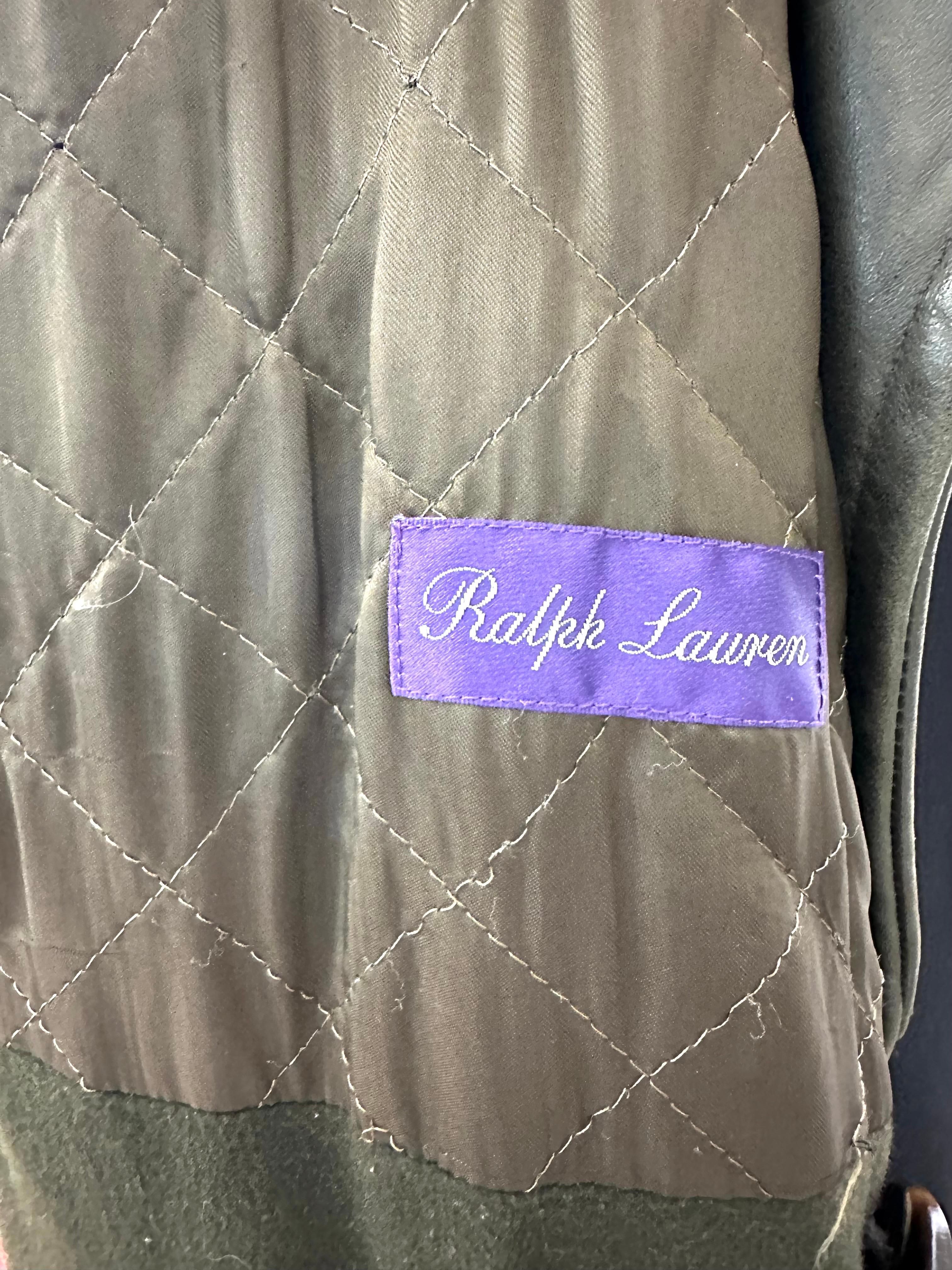 Vintage Ralph Lauren trench coat horsehide leather  For Sale 7