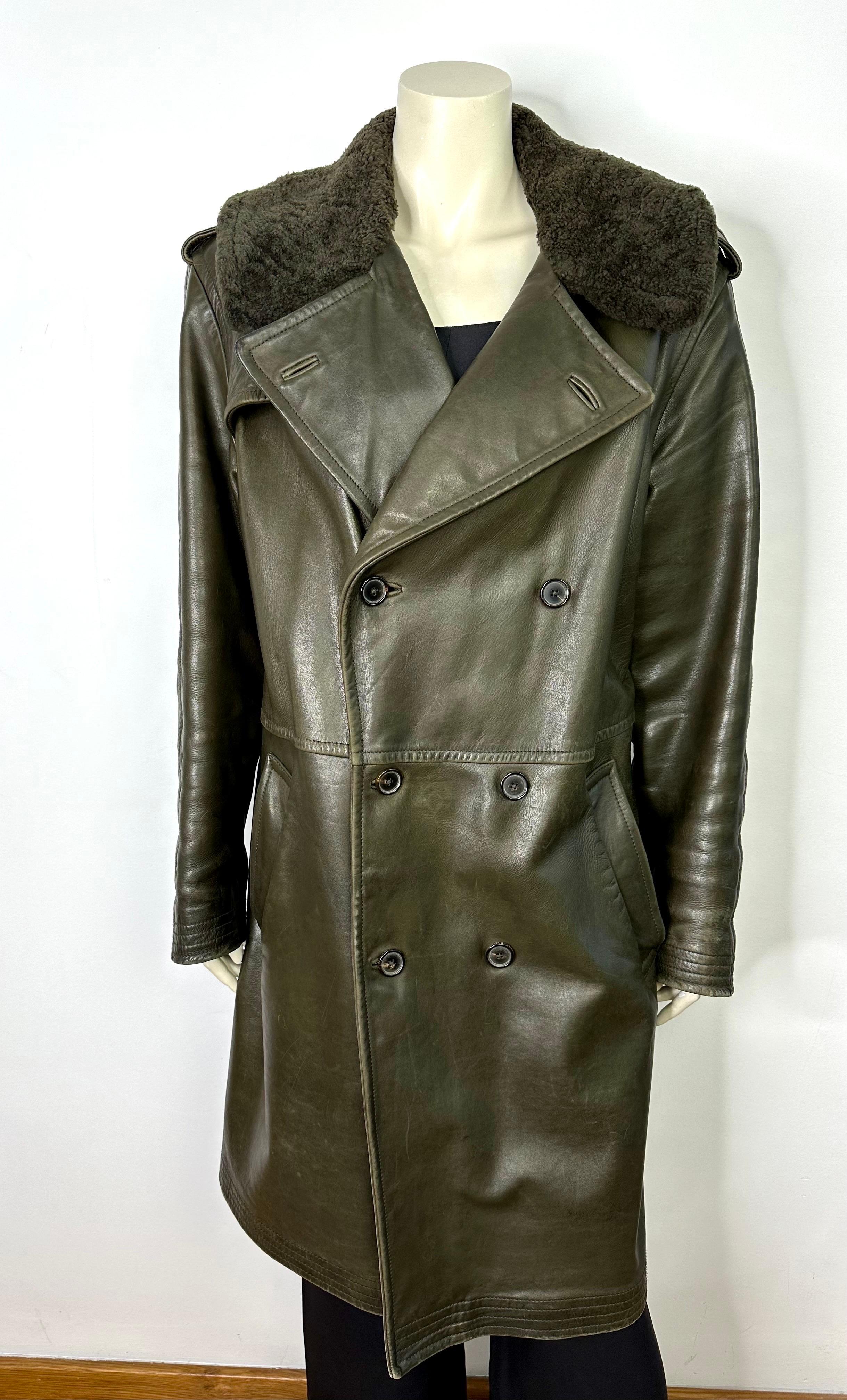 Vintage Ralph Lauren trench coat horsehide leather  For Sale 1