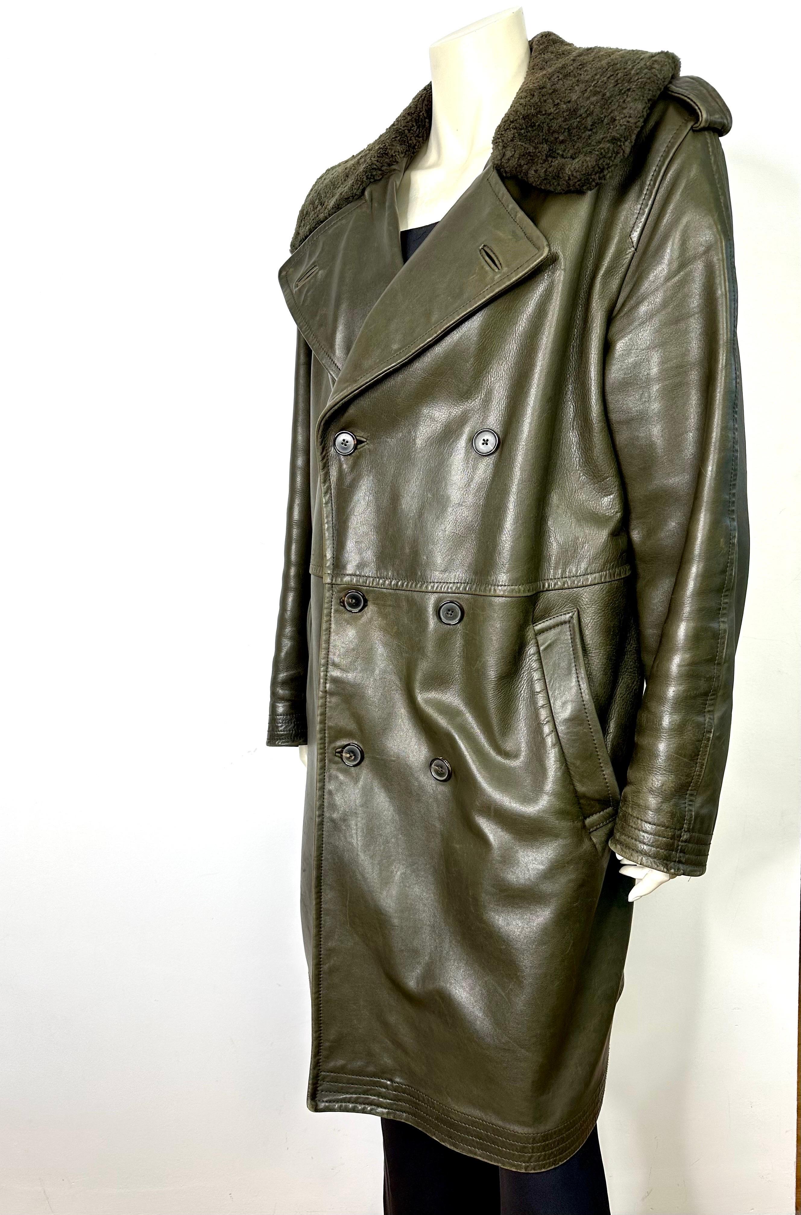 Vintage Ralph Lauren trench coat horsehide leather  For Sale 2