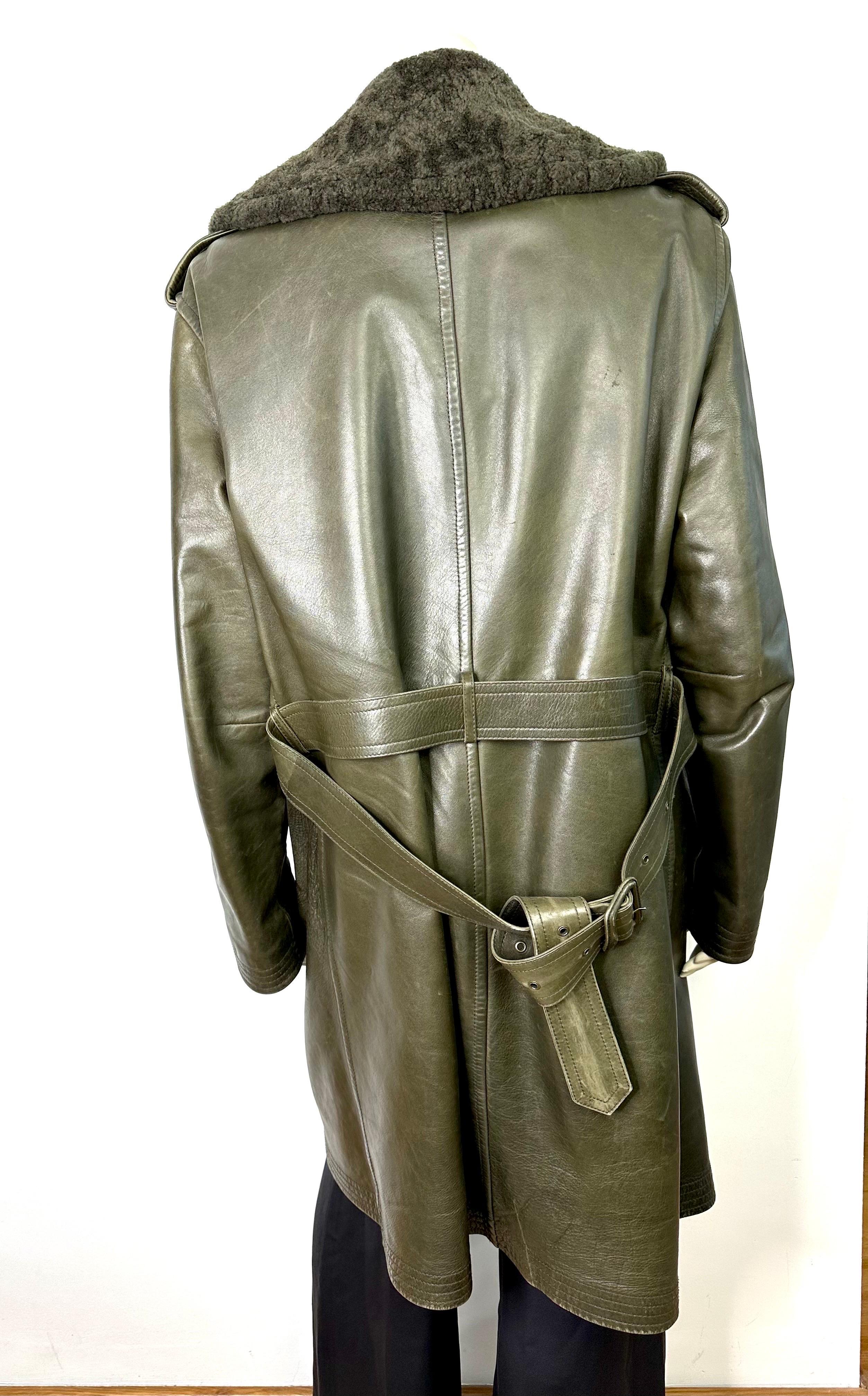 Vintage Ralph Lauren trench coat horsehide leather  For Sale 3