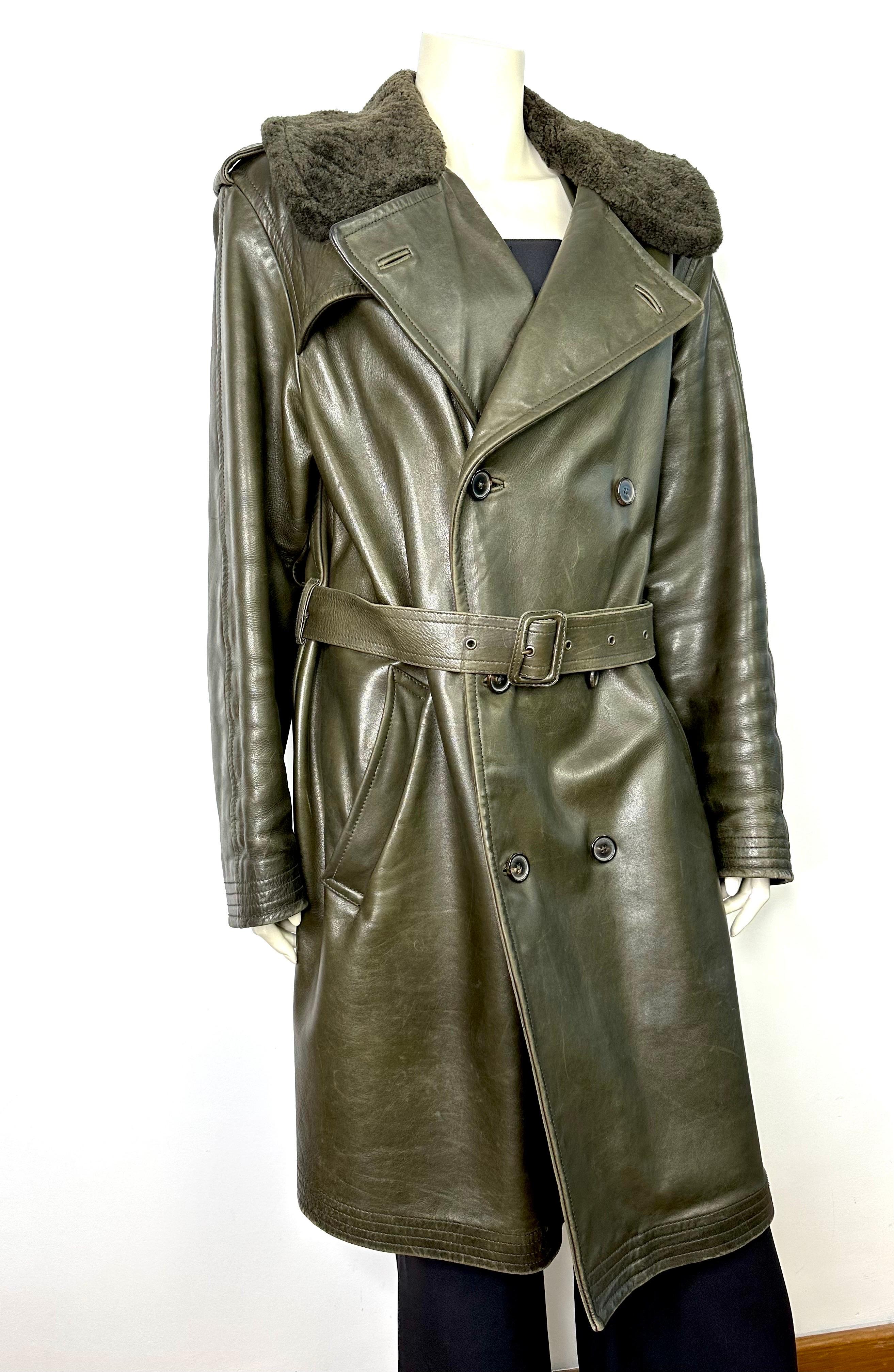 Vintage Ralph Lauren trench coat horsehide leather  For Sale 5