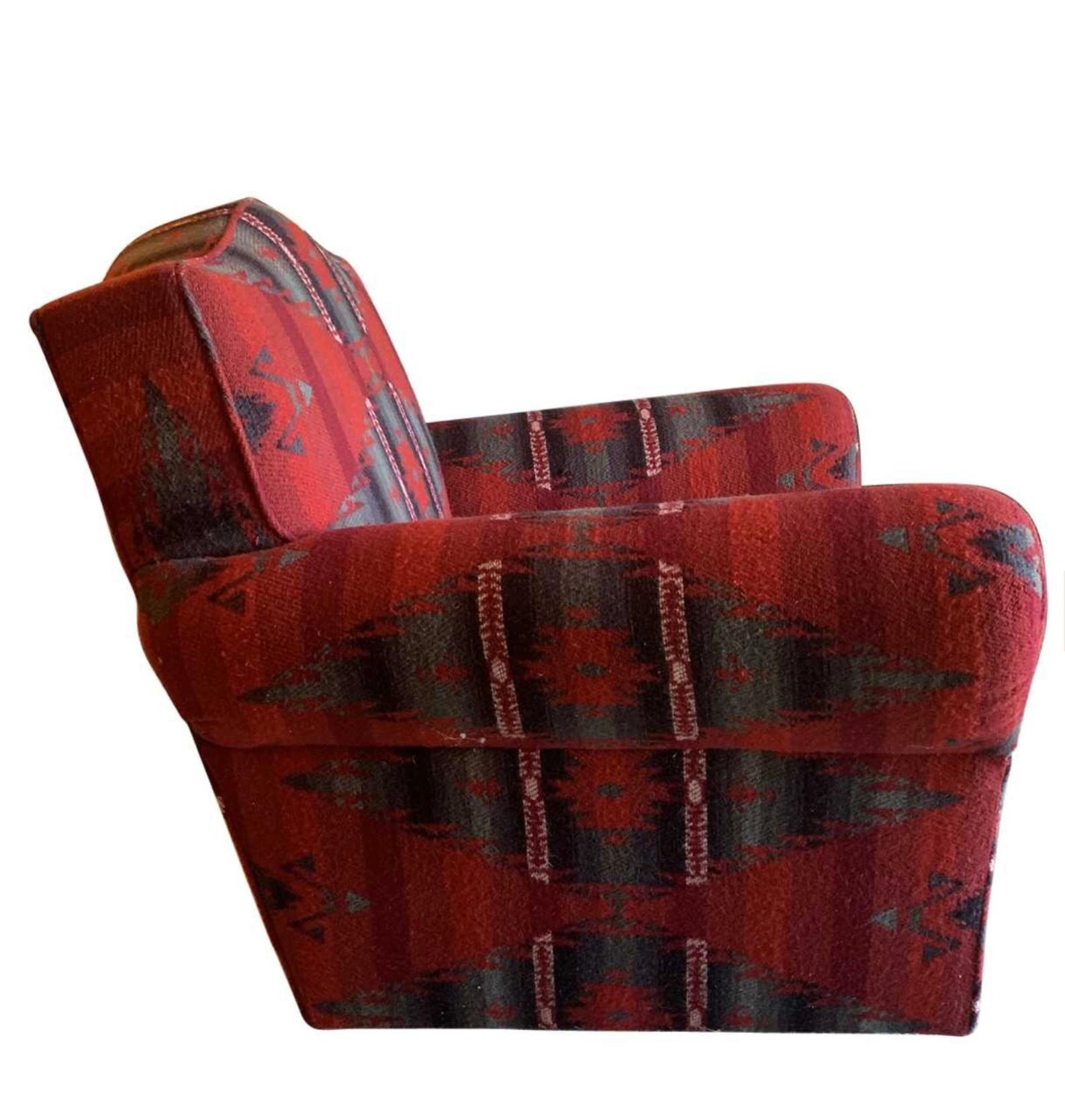 Ralph Lauren Wolle & Kaschmir Ganado Navajo Deep Red Sessel Lounge Chair (Moderne)
