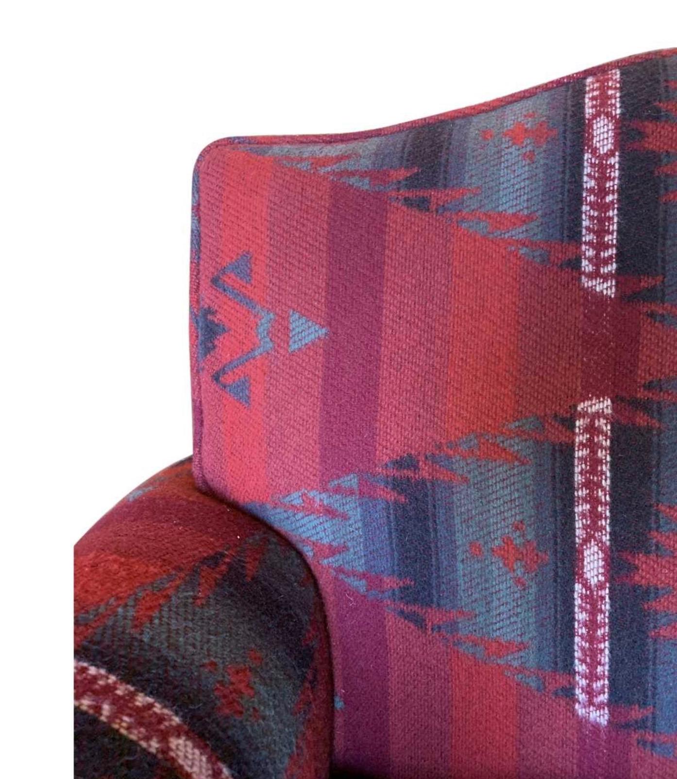 Ralph Lauren Wolle & Kaschmir Ganado Navajo Deep Red Sessel Lounge Chair (amerikanisch)