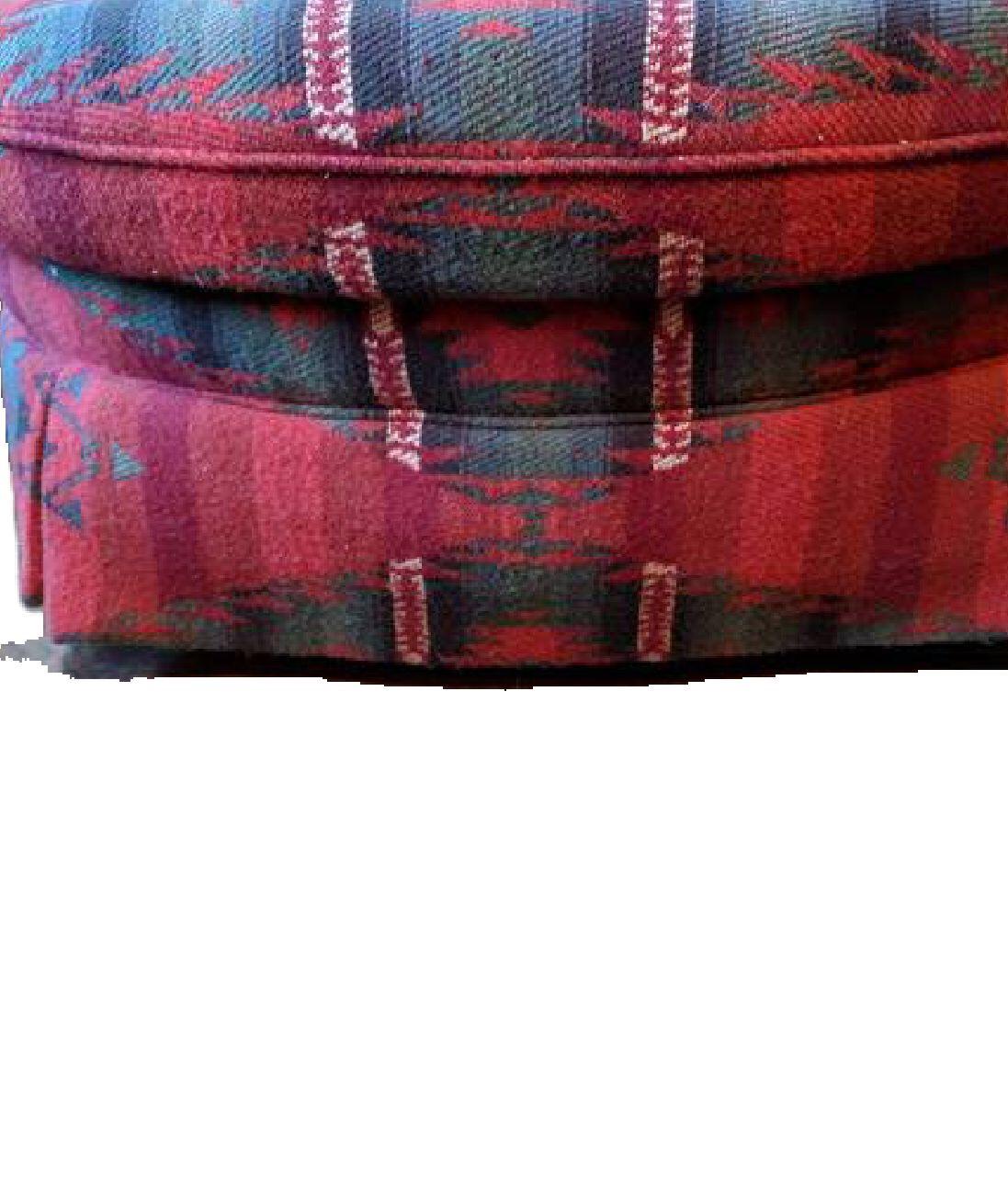 American Vintage Ralph Lauren Wool & Cashmere Ganado Navajo Deep Red Armchair & Ottoman 