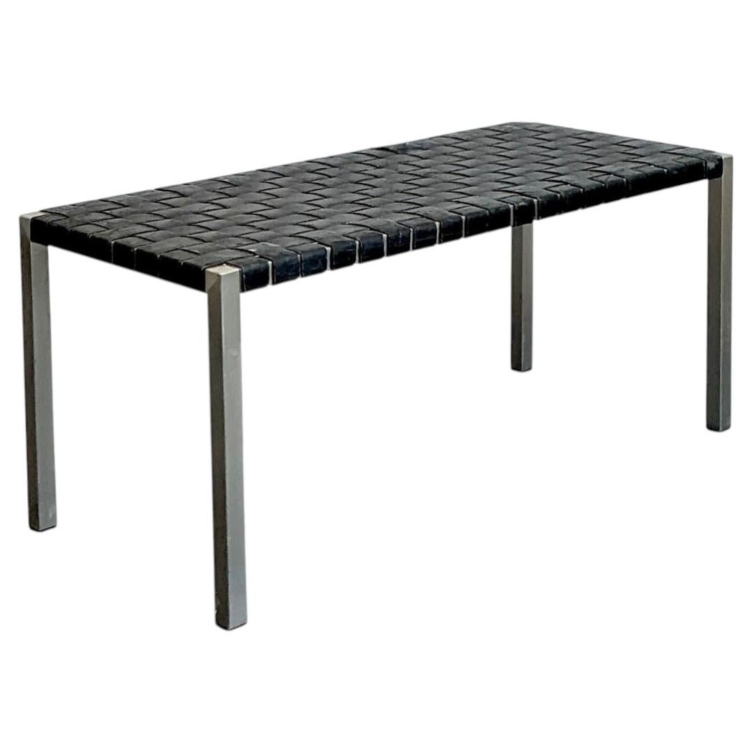 Vintage Ralph Lauren Woven Leather Bench
