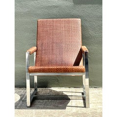 Vintage Ralph Lauren Woven Leather Loft Lounge Chair