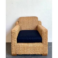 Fauteuil vintage Ralph Lauren en rotin tressé
