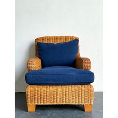Poltrona da salotto vintage in rattan intrecciato di Ralph Lauren