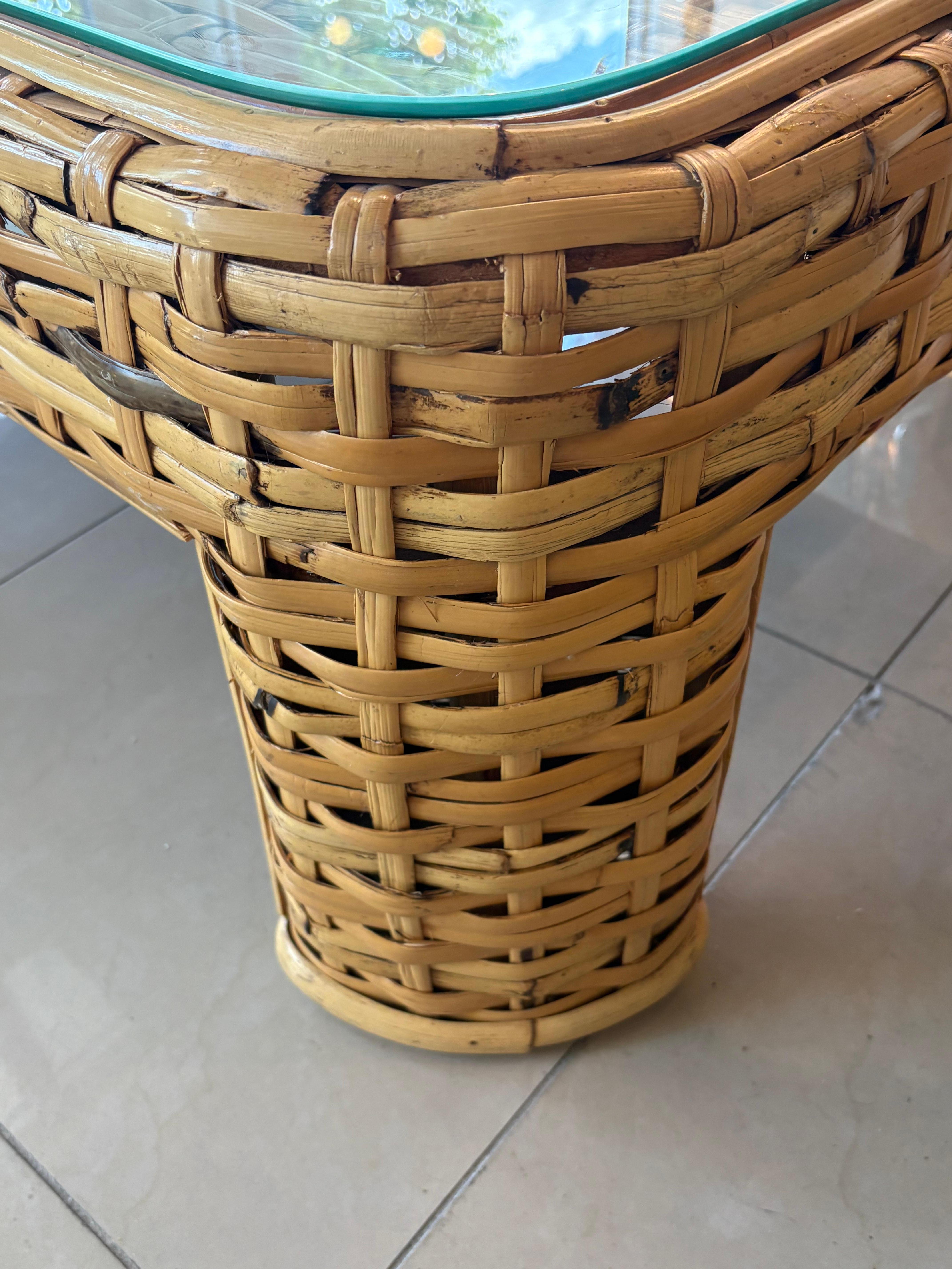 Vintage Ralph Lauren Geflochtene Rattan Weide Bambus Kaffee Cocktail Tisch Coastal im Angebot 5