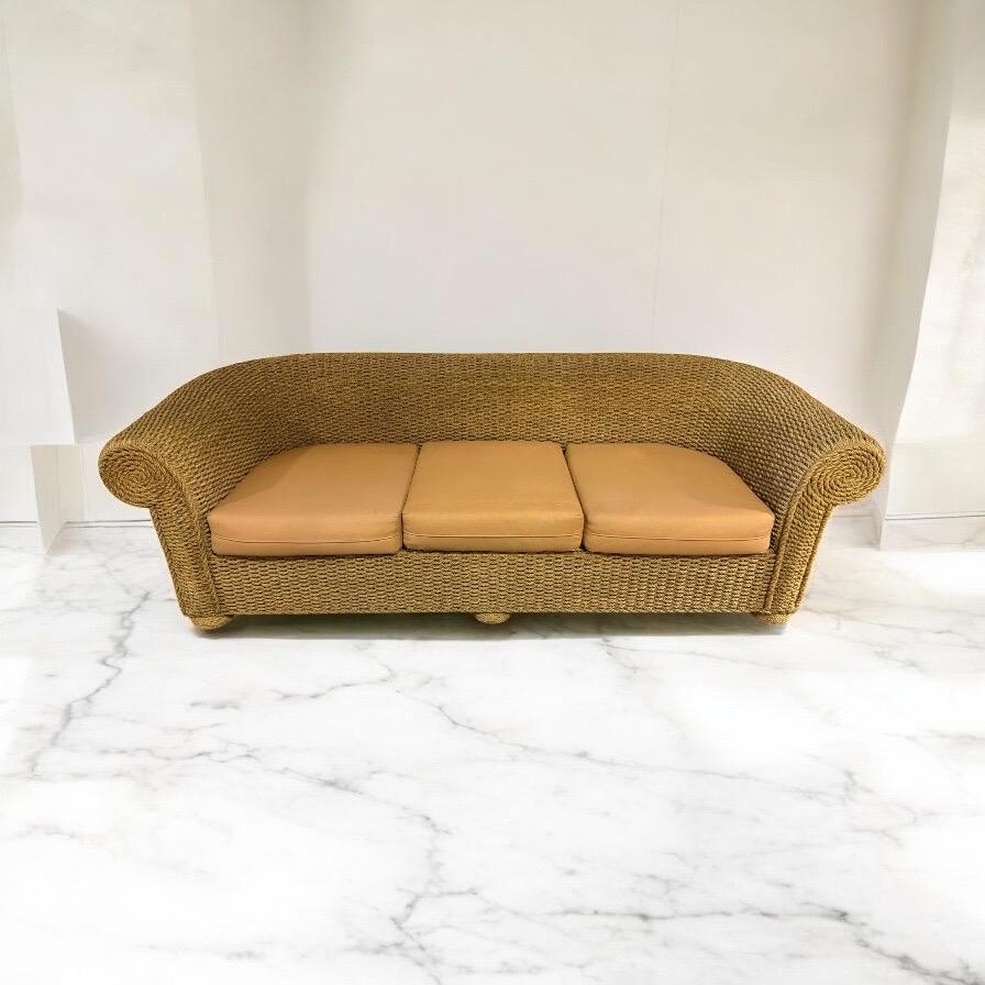 Sofá vintage Ralph Lauren de cuerda tejida Estadounidense en venta