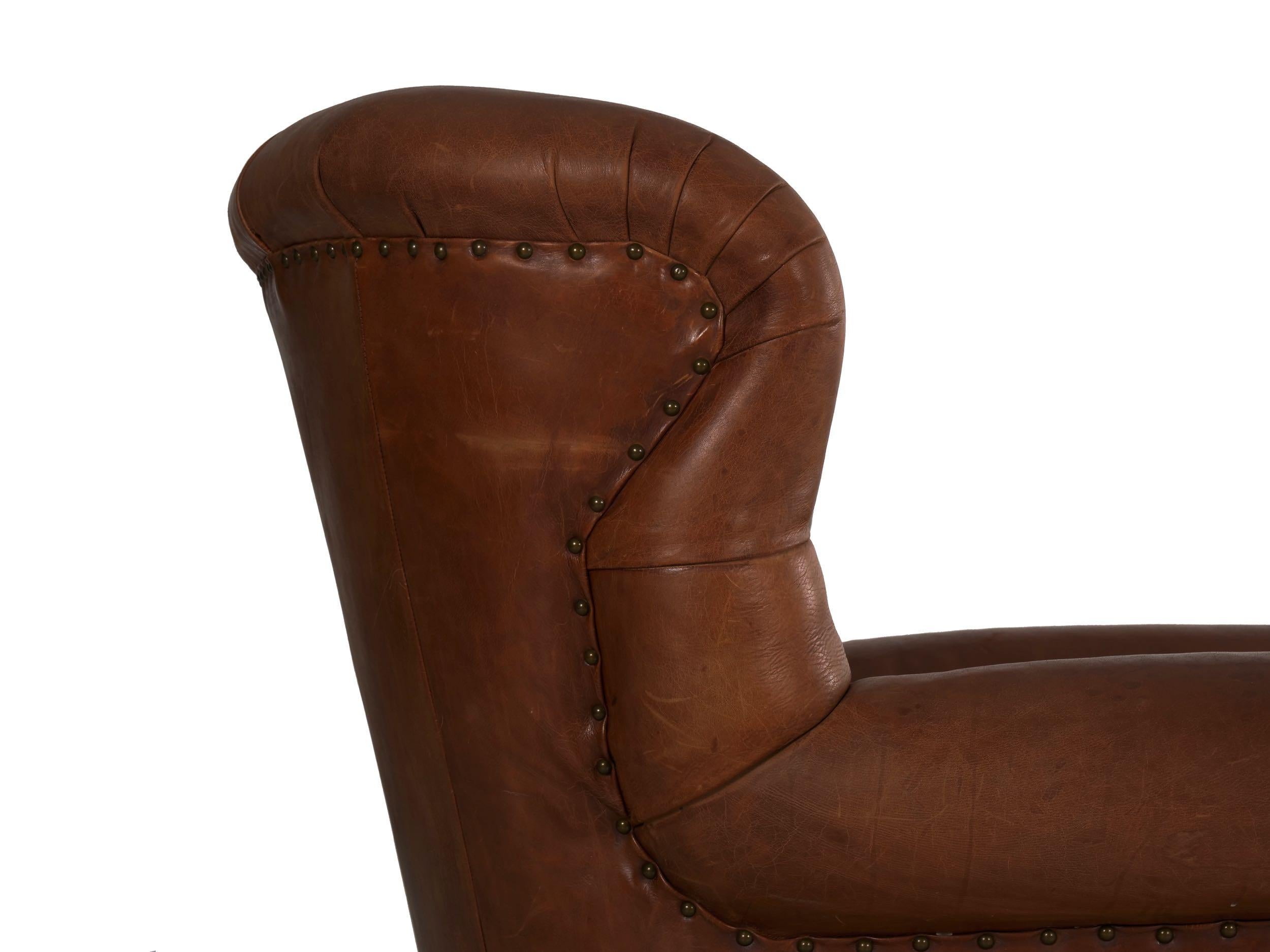 Vintage Ralph Lauren “Writer’s” Leather Wingback Armchair 7