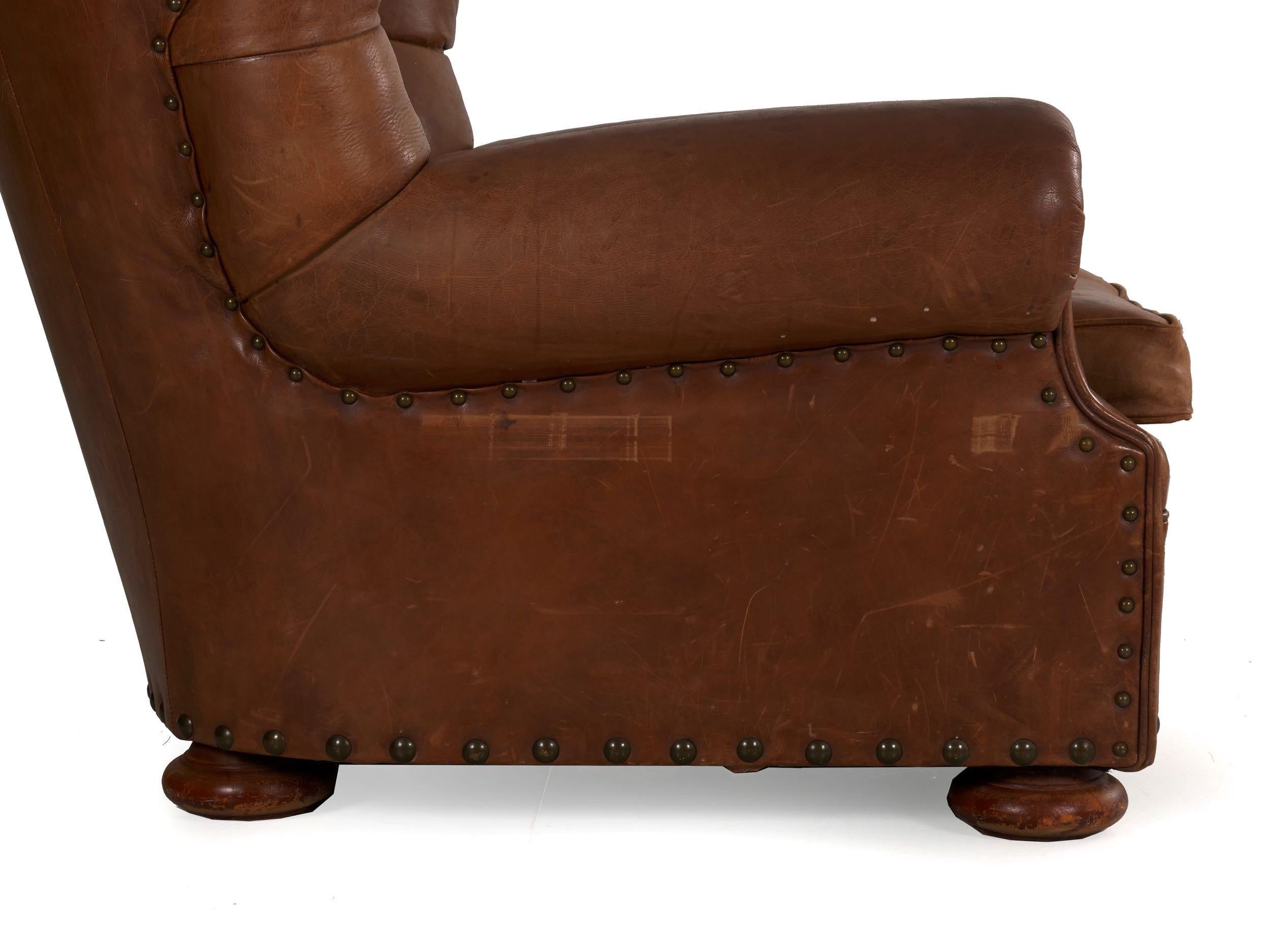 Vintage Ralph Lauren “Writer’s” Leather Wingback Armchair 8