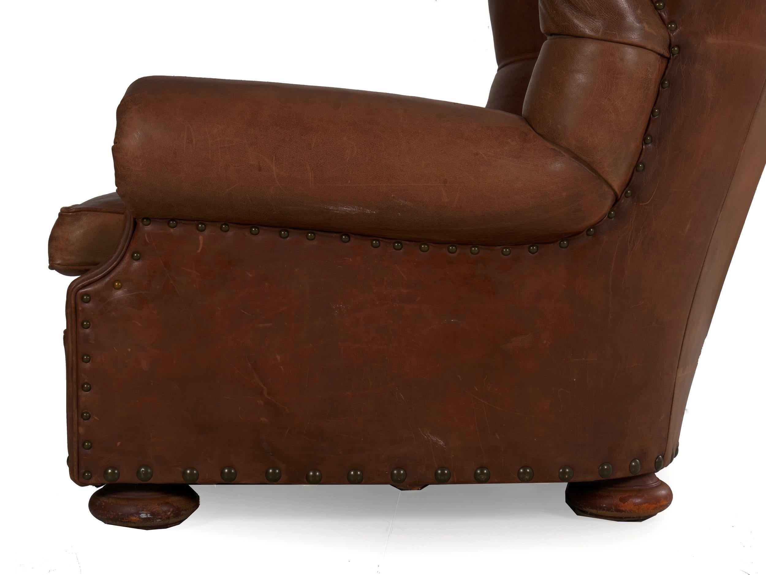 Vintage Ralph Lauren “Writer’s” Leather Wingback Armchair 9