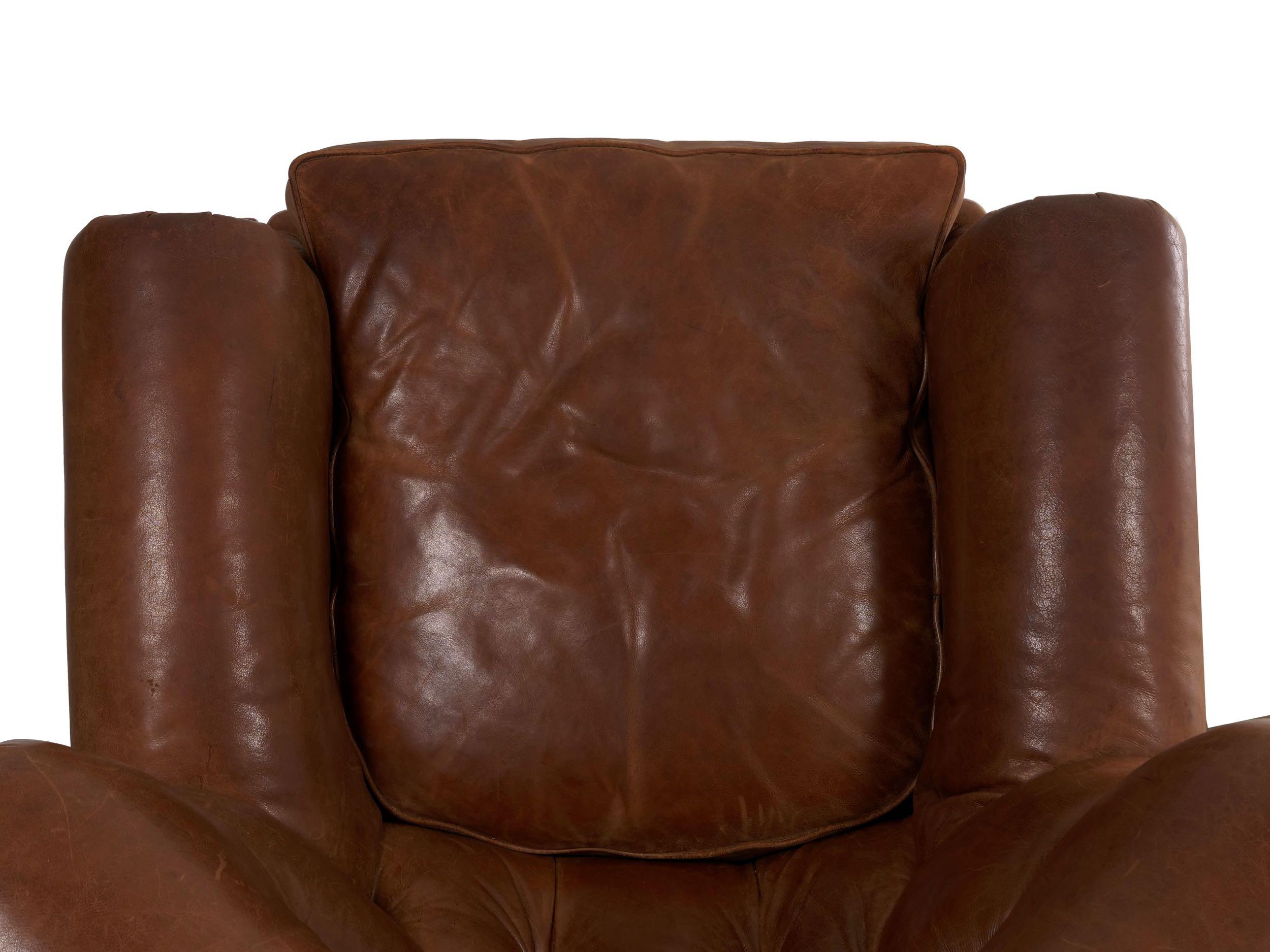 Vintage Ralph Lauren “Writer’s” Leather Wingback Armchair 13