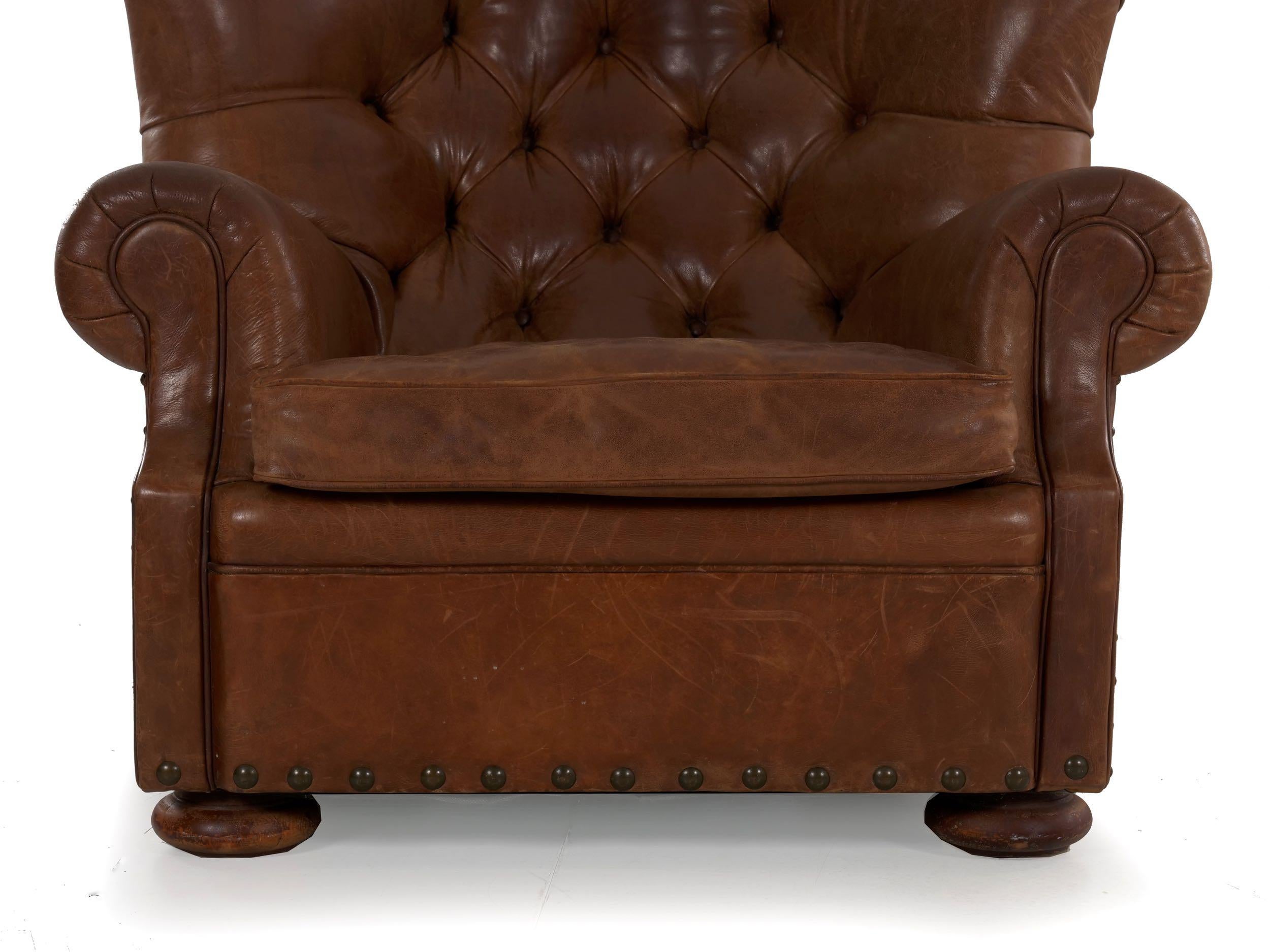 Vintage Ralph Lauren “Writer’s” Leather Wingback Armchair 3