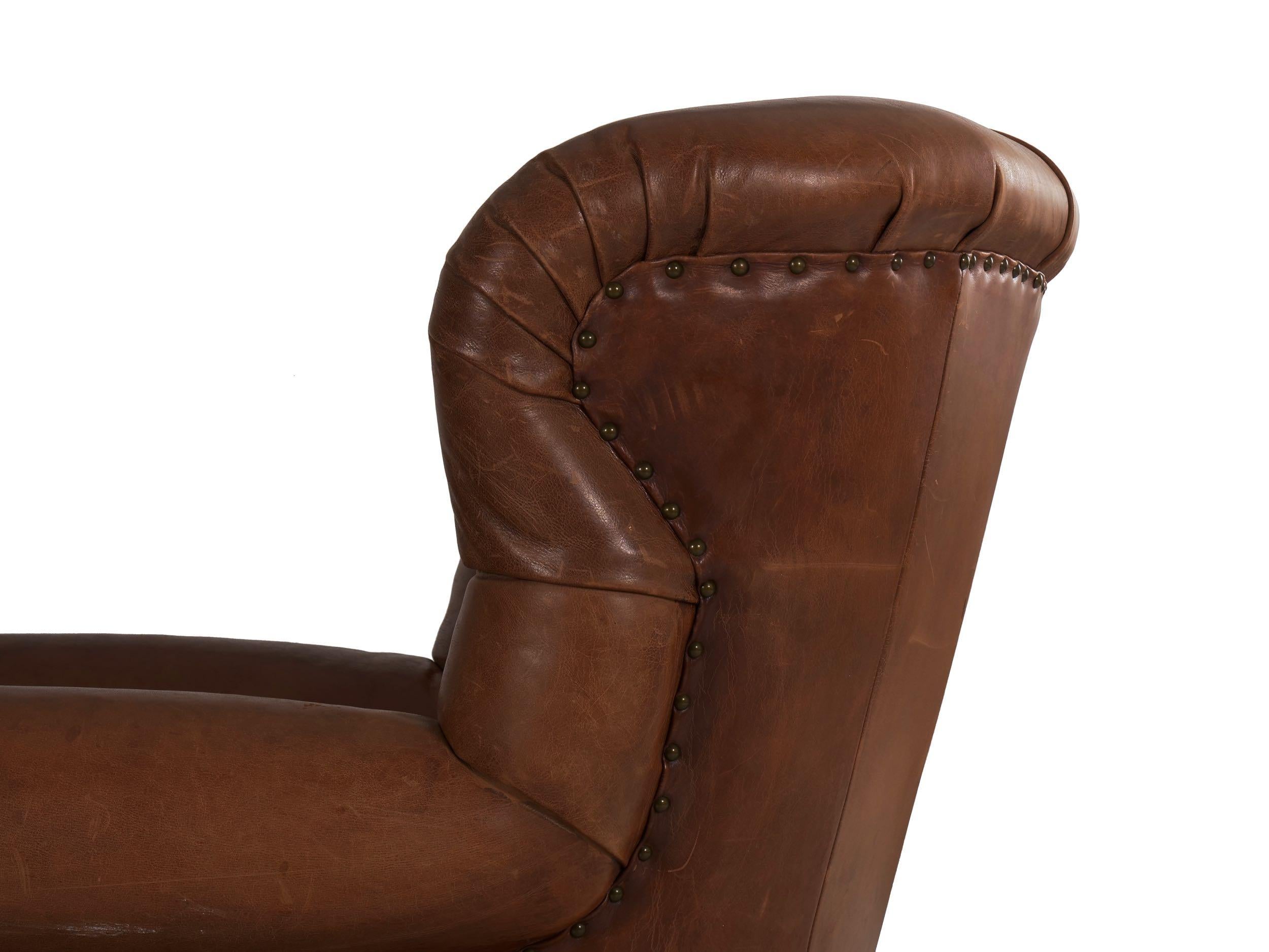 Vintage Ralph Lauren “Writer’s” Leather Wingback Armchair 4