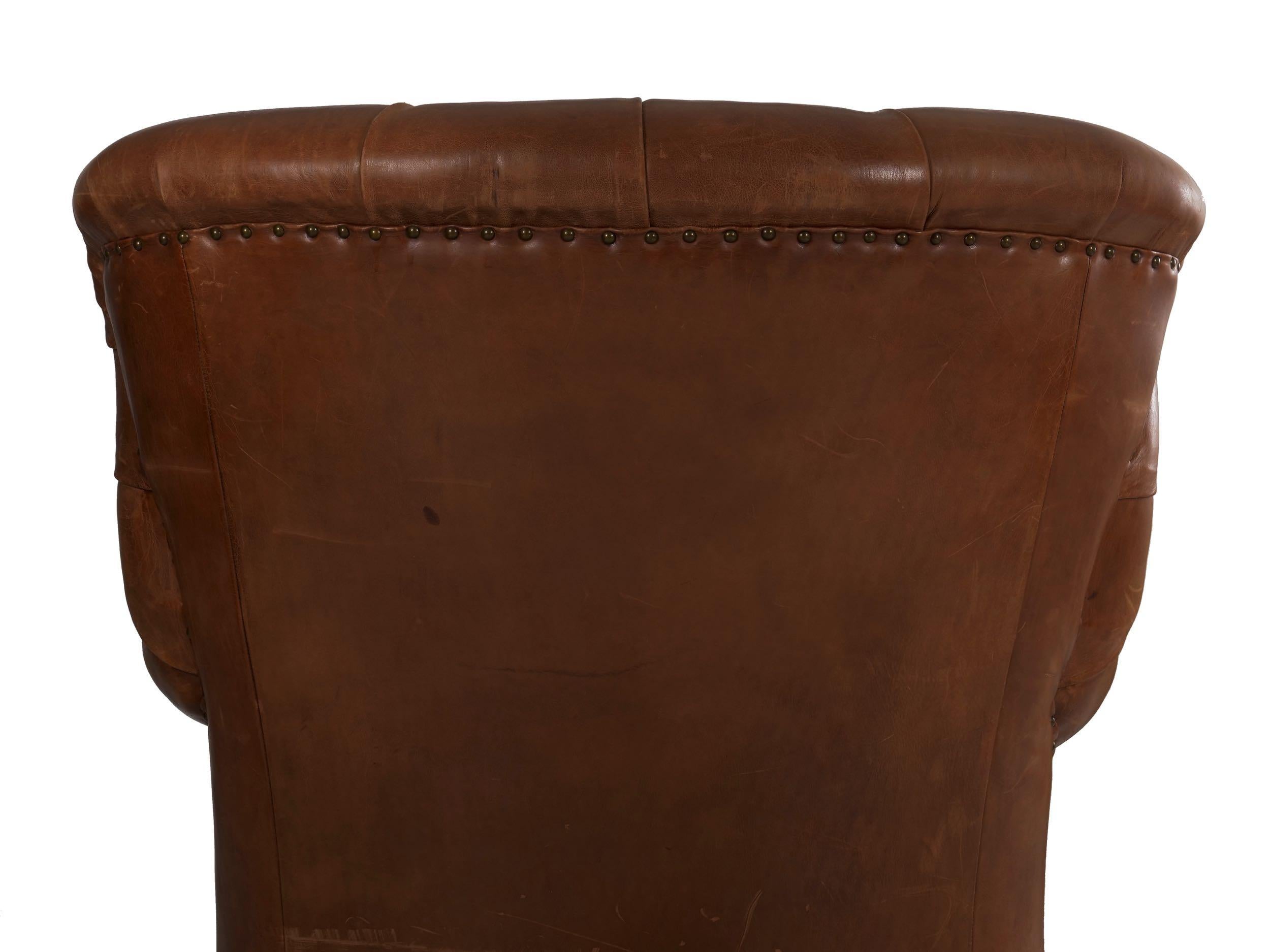 Vintage Ralph Lauren “Writer’s” Leather Wingback Armchair 5