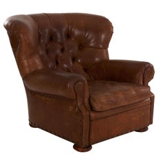 Vintage Ralph Lauren "Writer's" Leather Wingback Armchair