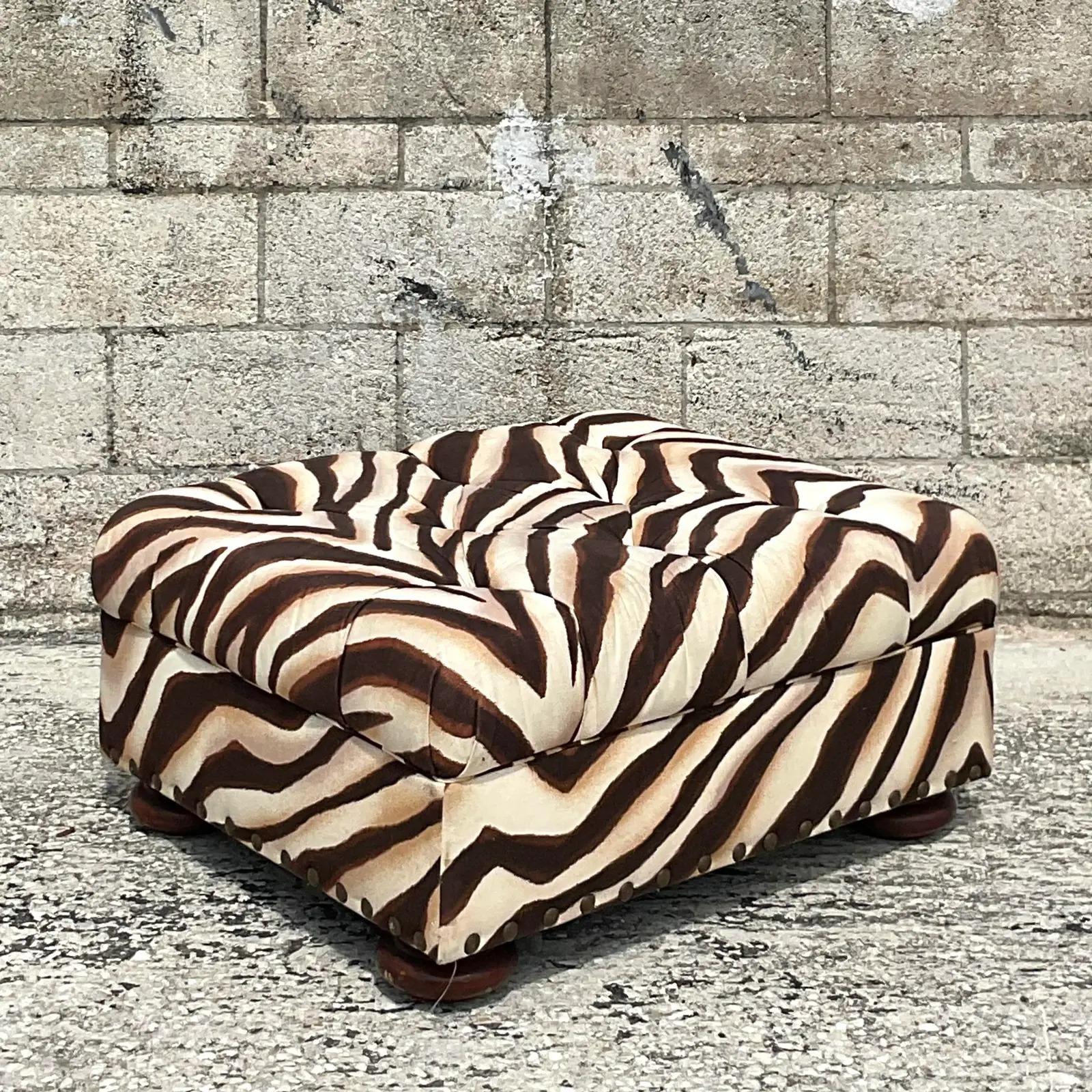 ralph lauren zebra ottoman