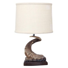 Vintage Ram Horn Table Lamp