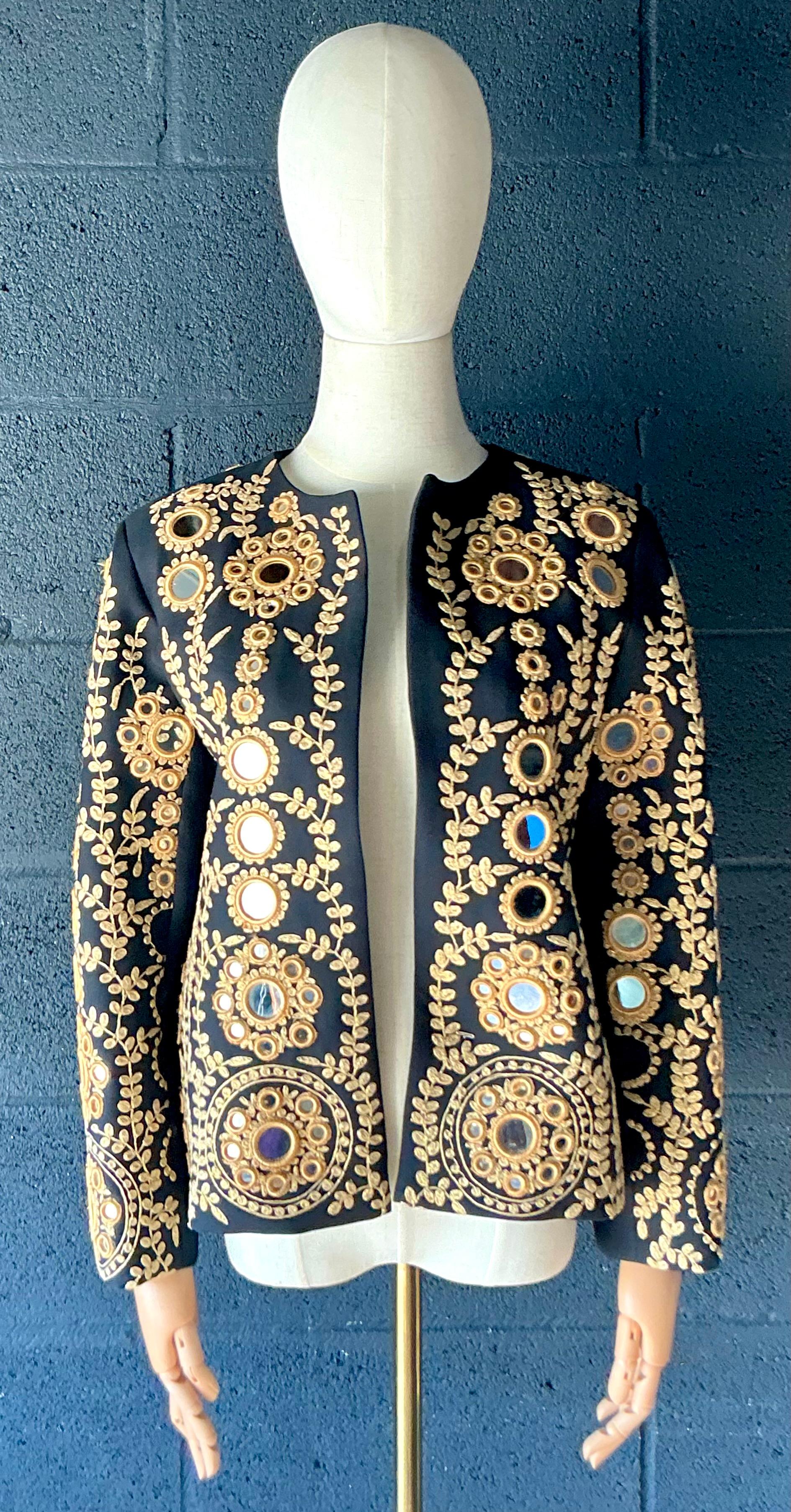 Vintage Ramon Filip Schwarz verspiegelte Jacke im Zustand „Gut“ im Angebot in West Palm Beach, FL