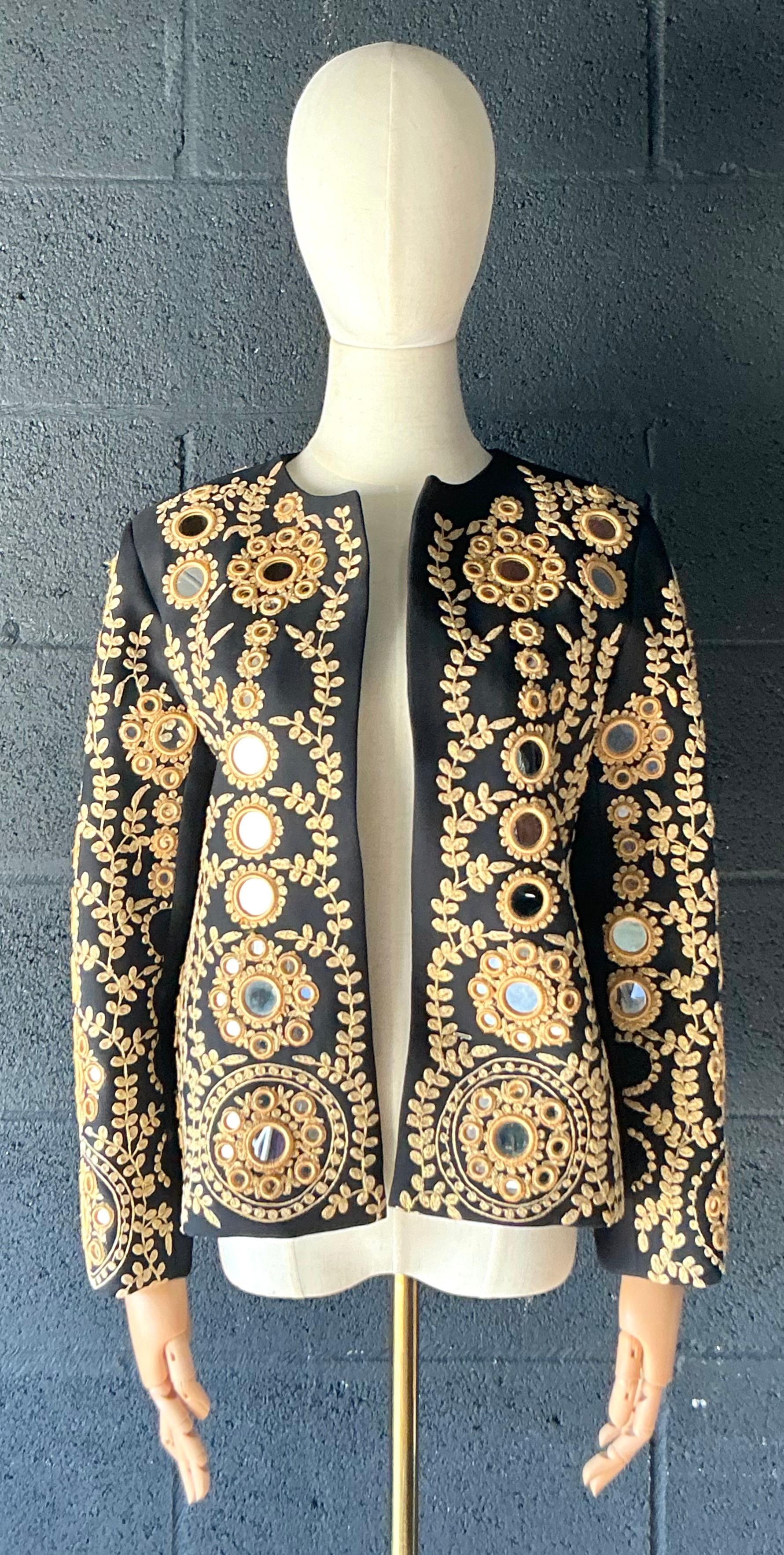 Vintage Ramon Filip Schwarz verspiegelte Jacke Damen im Angebot