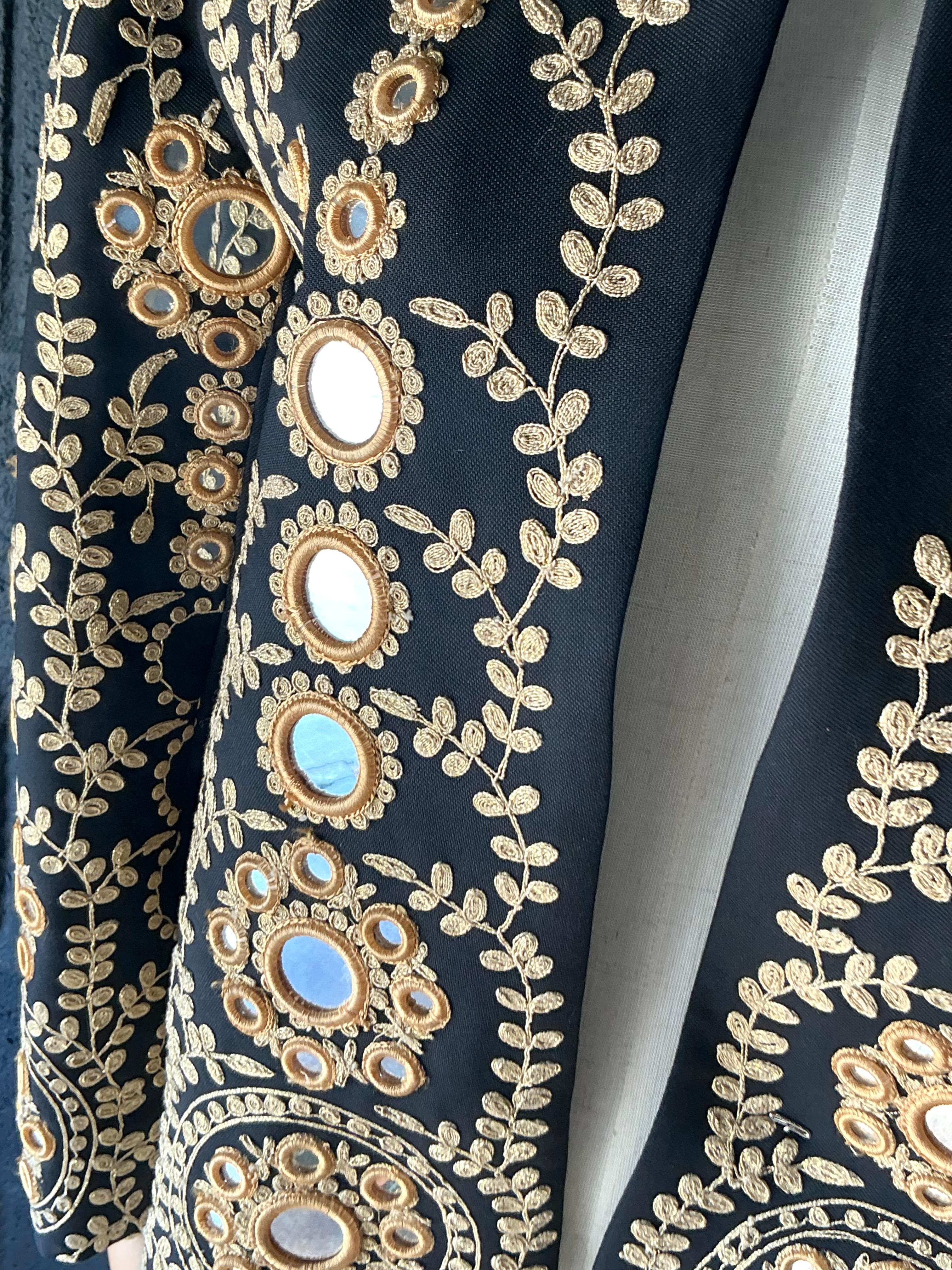 Vintage Ramon Filip Schwarz verspiegelte Jacke im Angebot 1