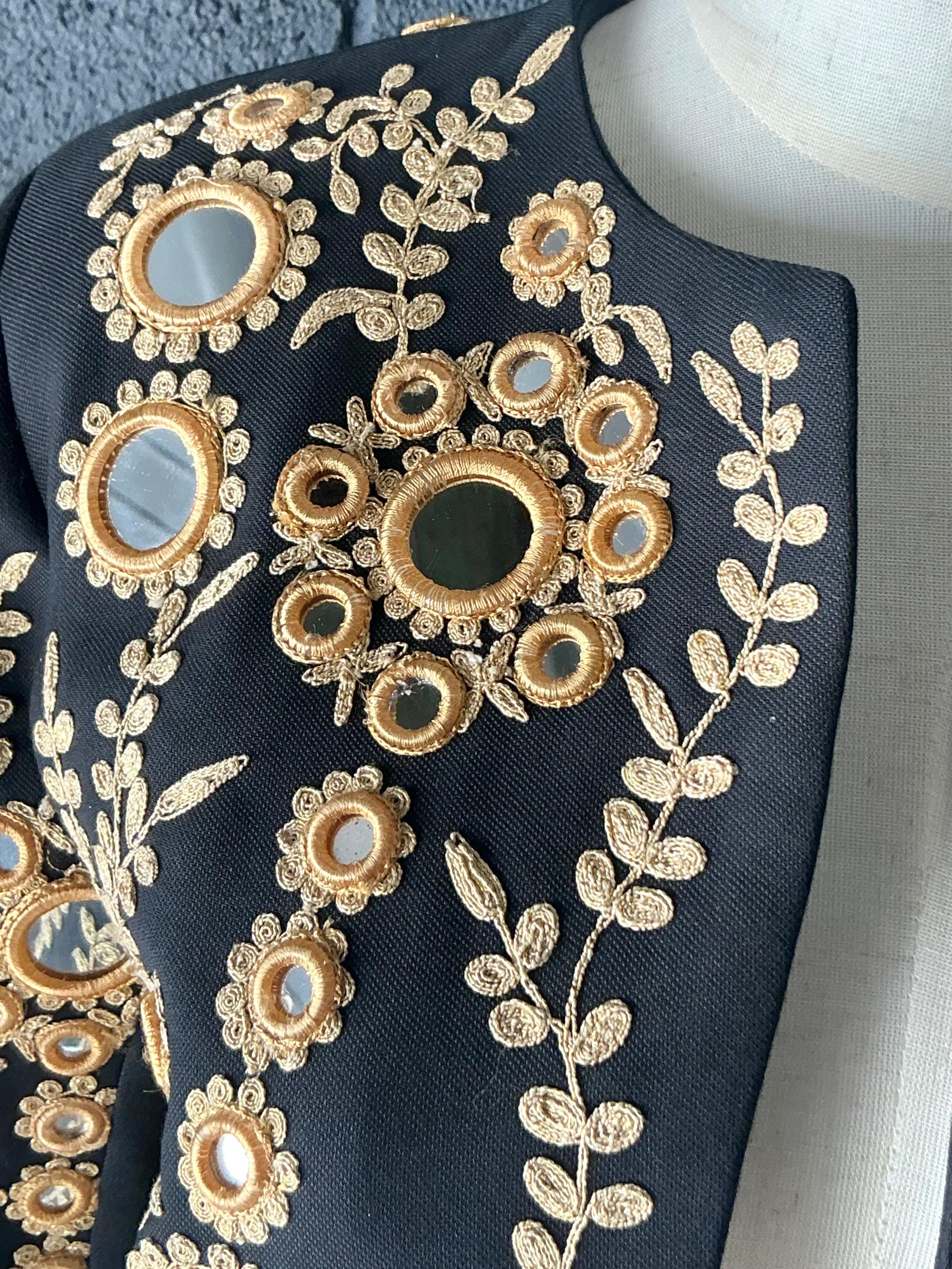 Vintage Ramon Filip Schwarz verspiegelte Jacke im Angebot 4