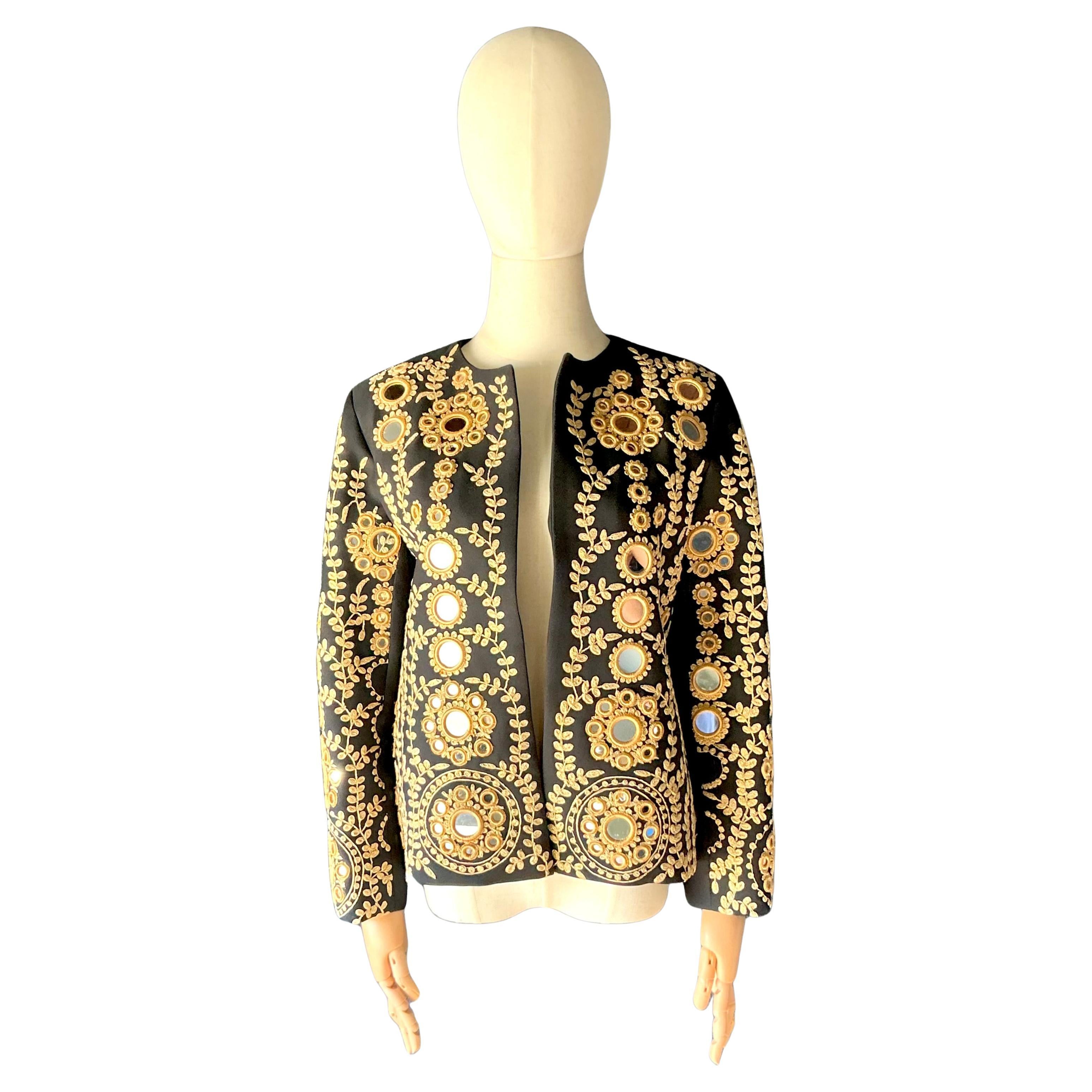 Vintage Ramon Filip Schwarz verspiegelte Jacke im Angebot