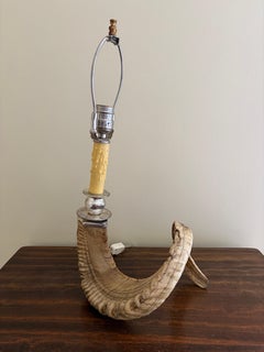 Vintage Ram's Horn Tischlampe - Rustikale Englische Landhausstil Beleuchtung