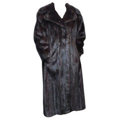 Vintage ranch notch collar mink fur coat 10/M ~no duties