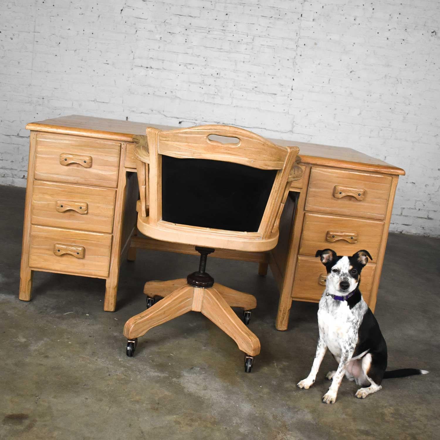 Vintage Ranch Oak Desk with Honey Oak Finish by A. Brandt Company 1