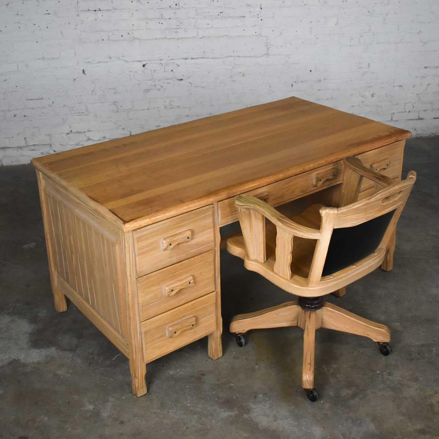 Vintage Ranch Oak Desk with Honey Oak Finish by A. Brandt Company 2