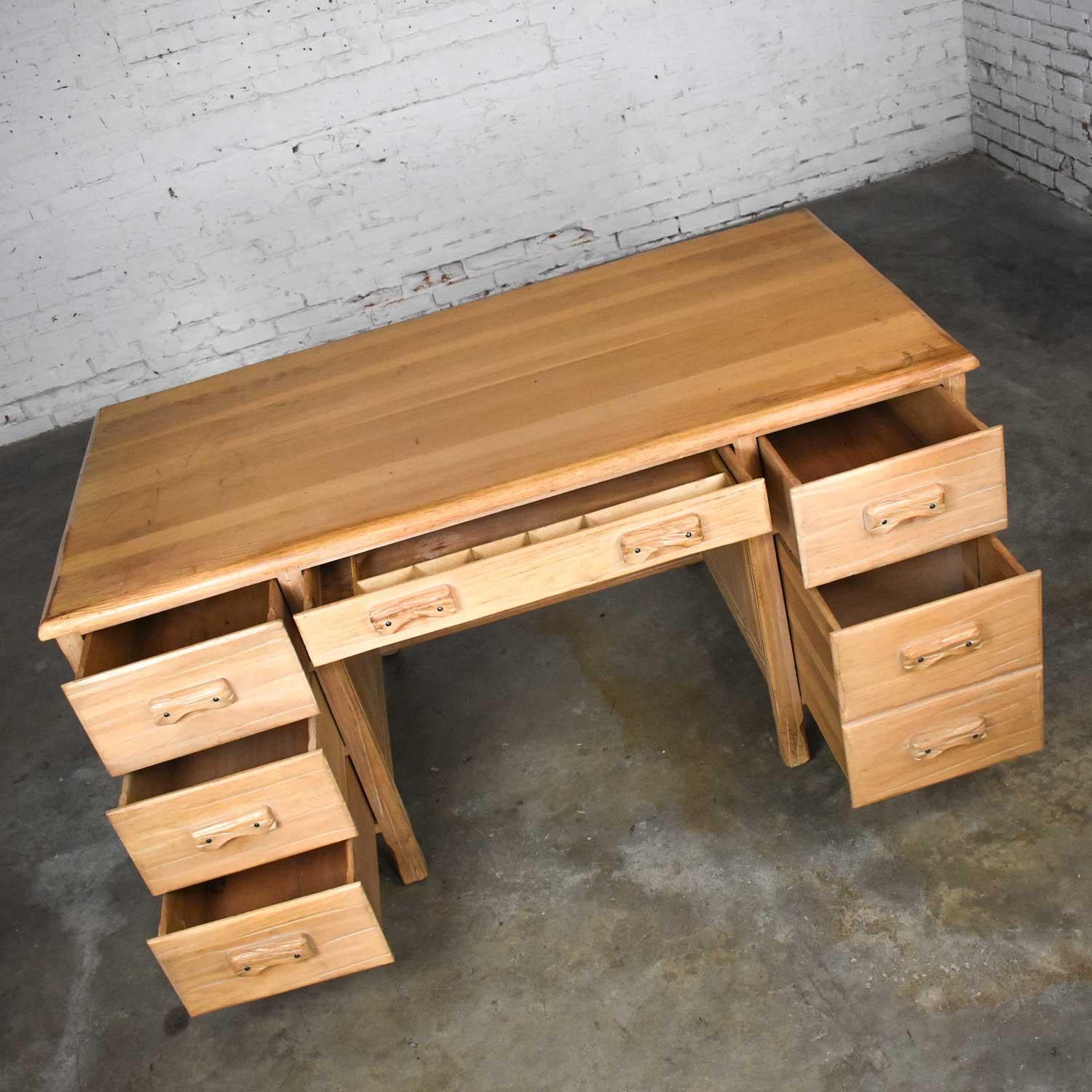 Vintage Ranch Oak Desk with Honey Oak Finish by A. Brandt Company 4