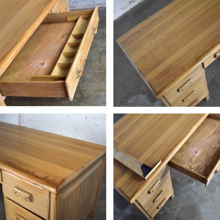 Vintage Ranch Oak Desk with Honey Oak Finish by A. Brandt Company at