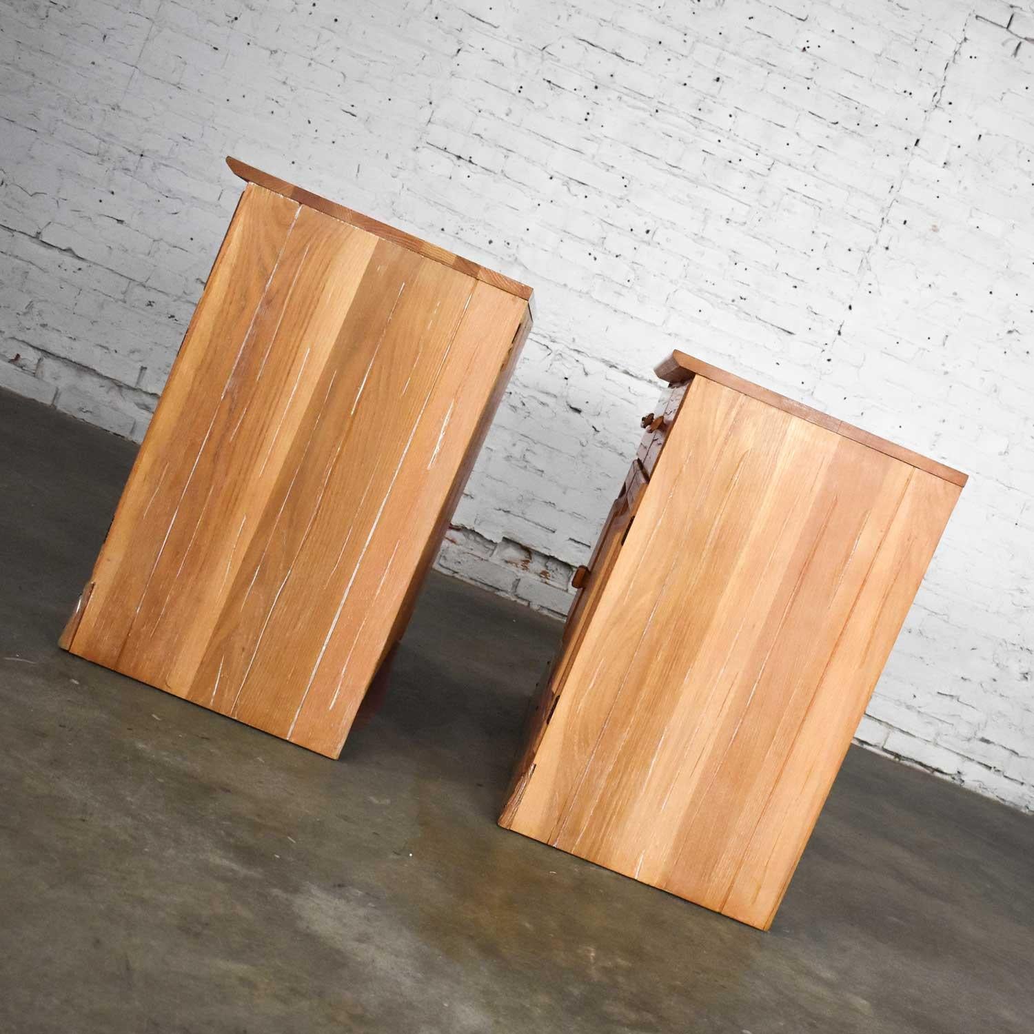 20th Century Vintage Ranch Oak Pair of Small Credenzas or Buffet Cabinets, A. Brandt Company For Sale
