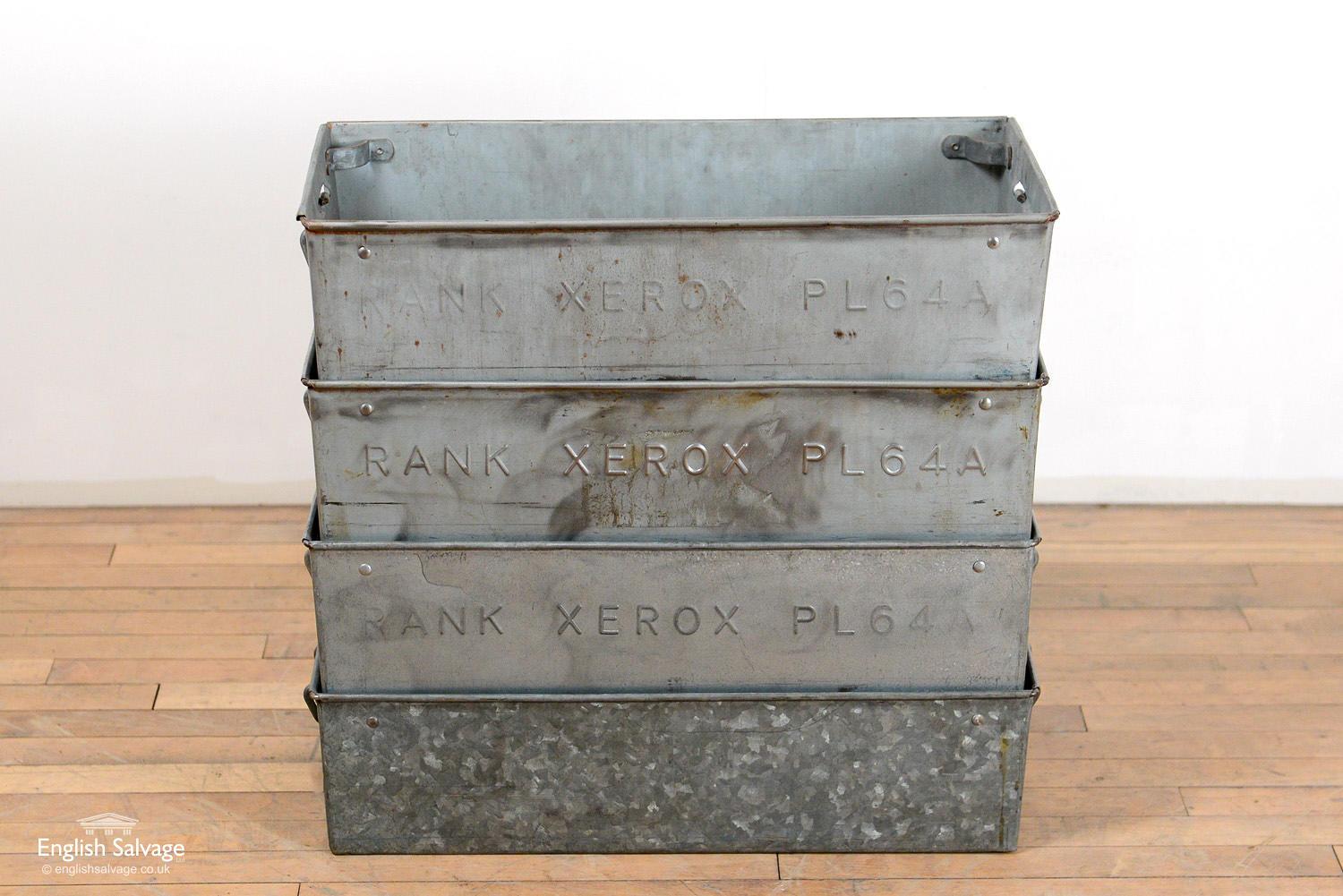 European Vintage Rank Xerox Galvanized Boxes, 20th Century For Sale