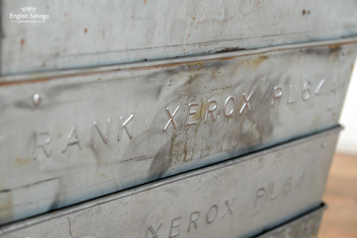Vintage Rank Xerox Galvanized Boxes, 20th Century In Good Condition For Sale In London, GB