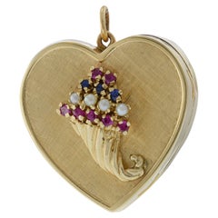 Vintage Rare 14KT Yellow Gold Hand-Wind Music Heart Box Pendant