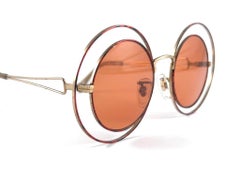 Vintage Rare 1970's Tura  Double Rim Brown Lenses Sunglasses Made in Japan