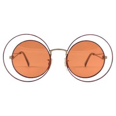 Vintage Rare 1970's Tura Double Rim Brown Lenses Sunglasses Made in Japan