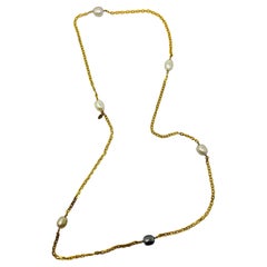 Seltene 1990er Chanel Barockperlenkette, Vintage