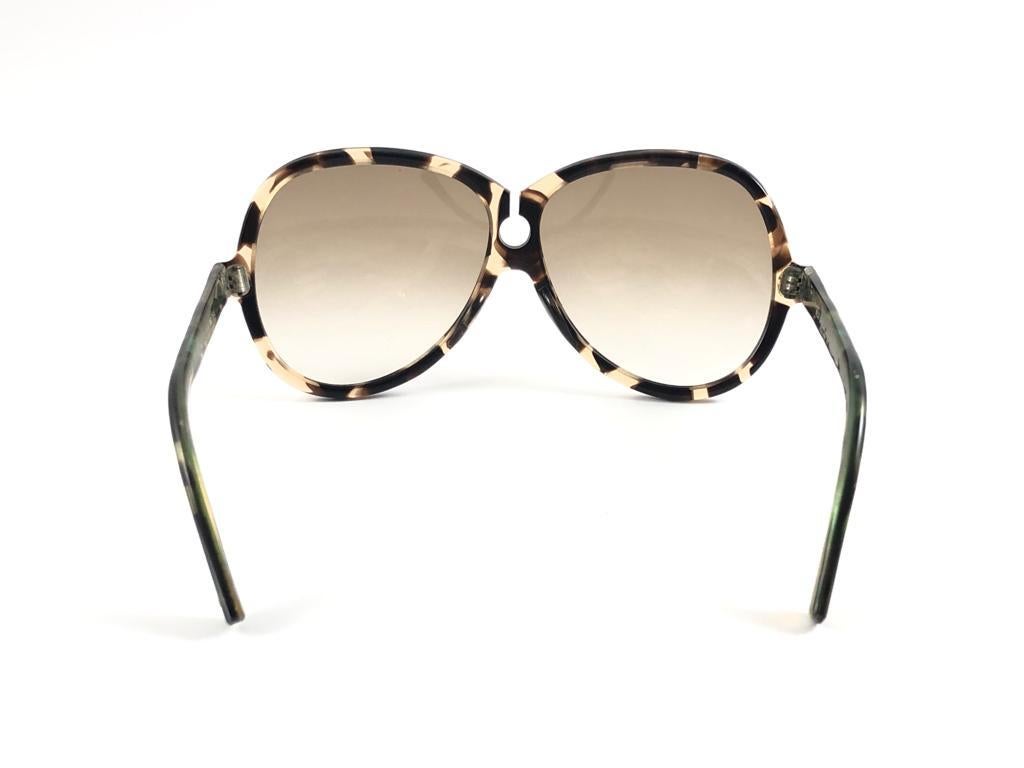 Vintage Rare A.A Sutain 354 Oversized Camouflage Tortoise Sunglasses 1970's For Sale 6