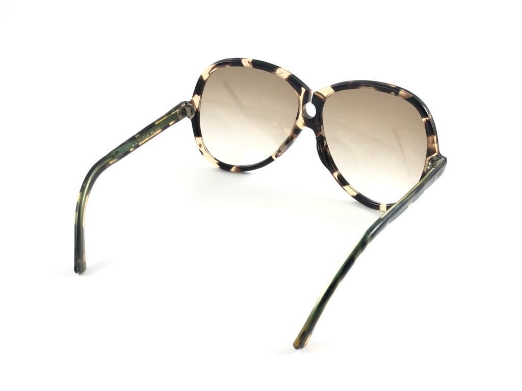 Seltene A Sutain 354 Übergroße Camouflage Schildpatt-Sonnenbrille 1970er im Angebot 4