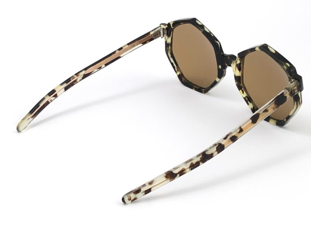 Vintage Rare A.A Sutain Dark Tortoise Undertones Sunglasses 1970's en vente 2