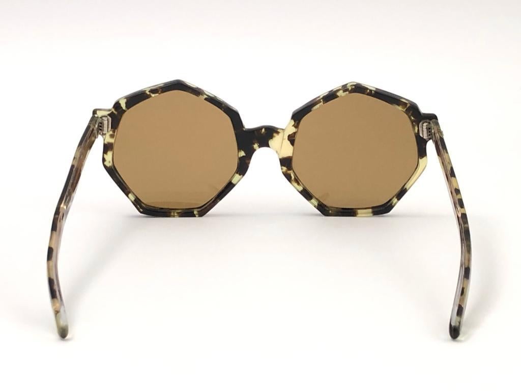 Vintage Rare A.A Sutain Dark Tortoise Undertones Sunglasses 1970's For Sale 2