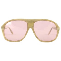 Vintage Rare A.A Sutain No 122 Oversized  Beige Sunglasses 1970's