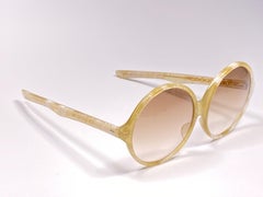 Vintage Rare A.A Sutain Oversized Round Beige Sunglasses 1970's